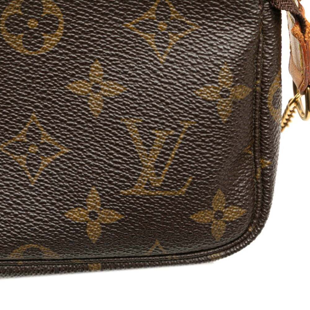 LOUIS VUITTON Authentic Brown Monogram Leather Pouch - Picture 6 of 13